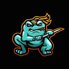 Frog mascot logo design vector with modern illustration concept style for badge, emblem and t shirt printing