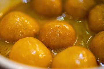 Hong Kong classic street food, curry fish balls