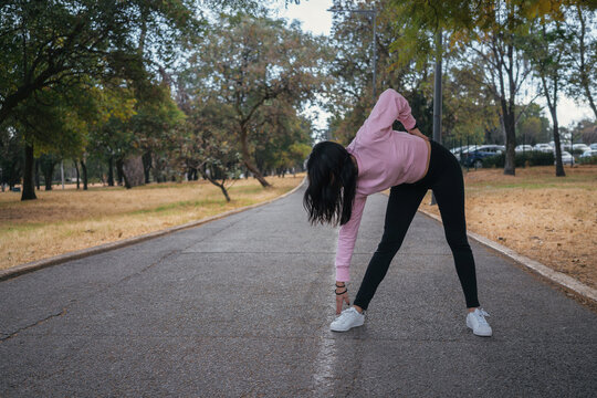 woman exercising outdoors