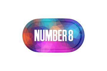 8 Number sign in multicolor isolated on white background, 3d render.