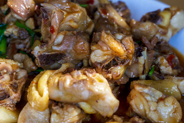 A delicious Chinese dish, stir-fried local chicken