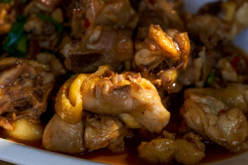 A delicious Chinese dish, stir-fried local chicken