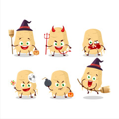 Halloween expression emoticons with cartoon character of turmeric