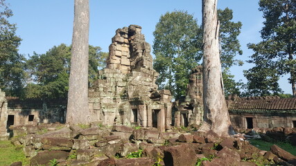 Obraz premium Cambodia. Banteay Prei temple is a 12th century temple built by King Jayavarman VII in the late 12th century. It was originally built as a Buddhist temple. Angkor period. Siem Reap province.