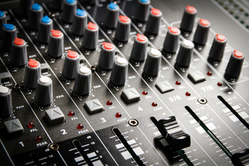 Part of an audio sound mixer