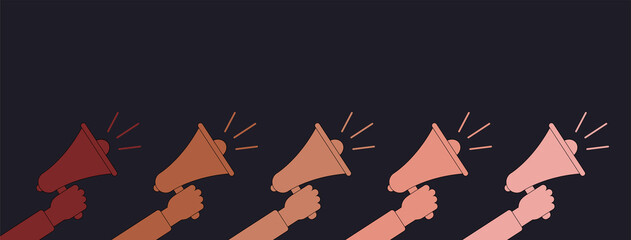 black lives matter. stop racism poster.banner blm. racial tolerance web banner. black lives matter banner. different skin of people. racial discrimination dark background sign multinational society.