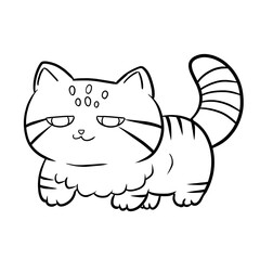 マヌルネコ　線画　かわいい