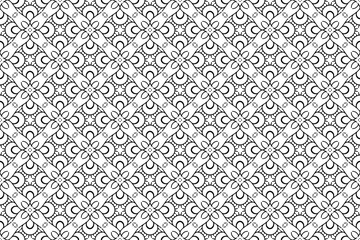 Seamless hand drawn pattern black and white