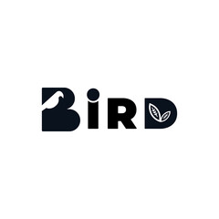 Awesome Lettering Bird Logo. Creative Lettering Logo.