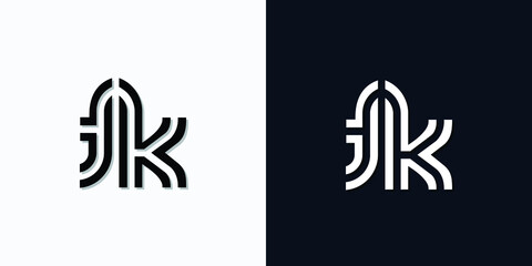 Modern Abstract Initial letter TK logo. This icon incorporate with two abstract typeface in the creative way. It will be suitable for which company or brand name start those initial.