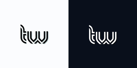 Modern Abstract Initial letter TW logo. This icon incorporate with two abstract typeface in the creative way. It will be suitable for which company or brand name start those initial.
