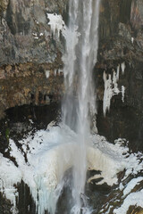 一部が結氷した冬の華厳の滝