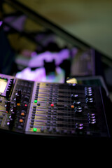 sound check for concert, mixer control, music engineer, backstage