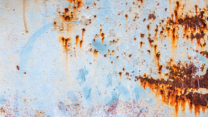 close up background and texture of grunge background iron rusty artistic wall peeling paint