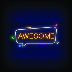 Awesome Neon Signs Style Text Vector