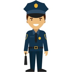 Police officer vector icon isolated on white