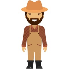 Farmer flat vector icon isolated on white background
