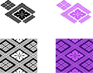 平安有職文様_幸菱（さいわいびし）01_タイル