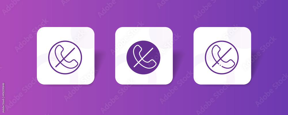 Poster no call pixel perfect icon set bundle in line, solid, glyph, 3d gradient style