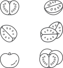 Simple fruit food line set icon vector. editable stroke