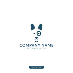 simple cute dog logo. vector illustration. animal concept