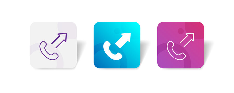 outgoing phone call pixel perfect icon set bundle in line, solid, glyph, 3d gradient style