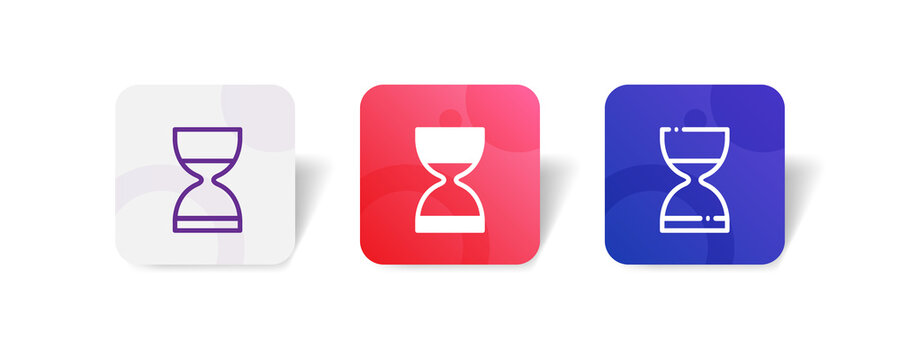 hourglass pixel perfect icon set bundle in line, solid, glyph, 3d gradient style