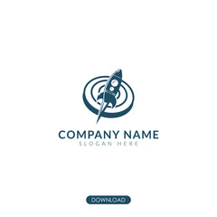 Rocket Target Icon flat design. Vector Illustration. Isolated background