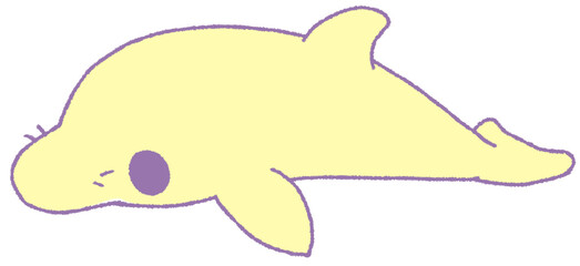 ヒゲのあるイルカの子ども（黄色）