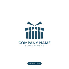 gift box isolated background. simple logo