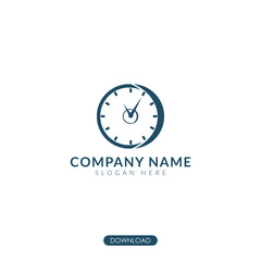 clock concept vector logo illustration. suitable for business