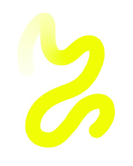 Yellow Hand-Drawn Line - Wavy Gradient With Transparent Background
