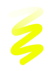 Yellow Hand-Drawn Line - Wavy Gradient With Transparent Background