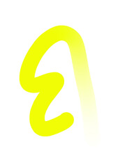 Yellow Hand-Drawn Line - Wavy Gradient With Transparent Background
