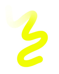 Yellow Hand-Drawn Line - Wavy Gradient With Transparent Background