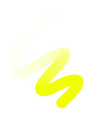 Yellow Hand-Drawn Line - Wavy Gradient With Transparent Background