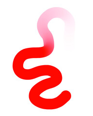 Red Hand-Drawn Line - Wavy Gradient With Transparent Background