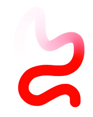 Red Hand-Drawn Line - Wavy Gradient With Transparent Background