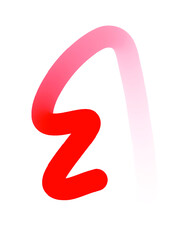 Red Hand-Drawn Line - Wavy Gradient With Transparent Background