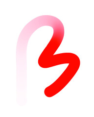 Red Hand-Drawn Line - Wavy Gradient With Transparent Background