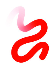 Red Hand-Drawn Line - Wavy Gradient With Transparent Background