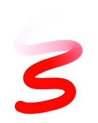Red Hand-Drawn Line - Wavy Gradient With Transparent Background