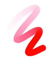 Red Hand-Drawn Line - Wavy Gradient With Transparent Background