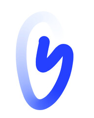 Blue Hand-Drawn Line - Wavy Gradient With Transparent Background