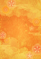orange background with Japanese pattern