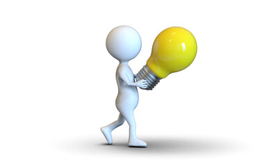 3d rendering business leadership with bulb

