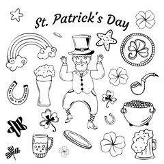 Illustration for St. Patrick's day in the style of Doodle