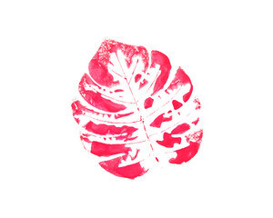 Palm leaves made by watercolor By coloring the water on the palm leaves Then put on the paper