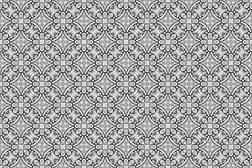Seamless hand drawn pattern black and white