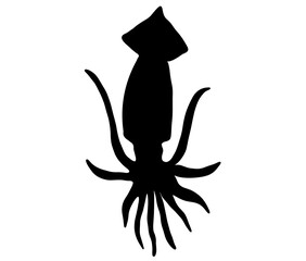 シンプルなイカのシルエット